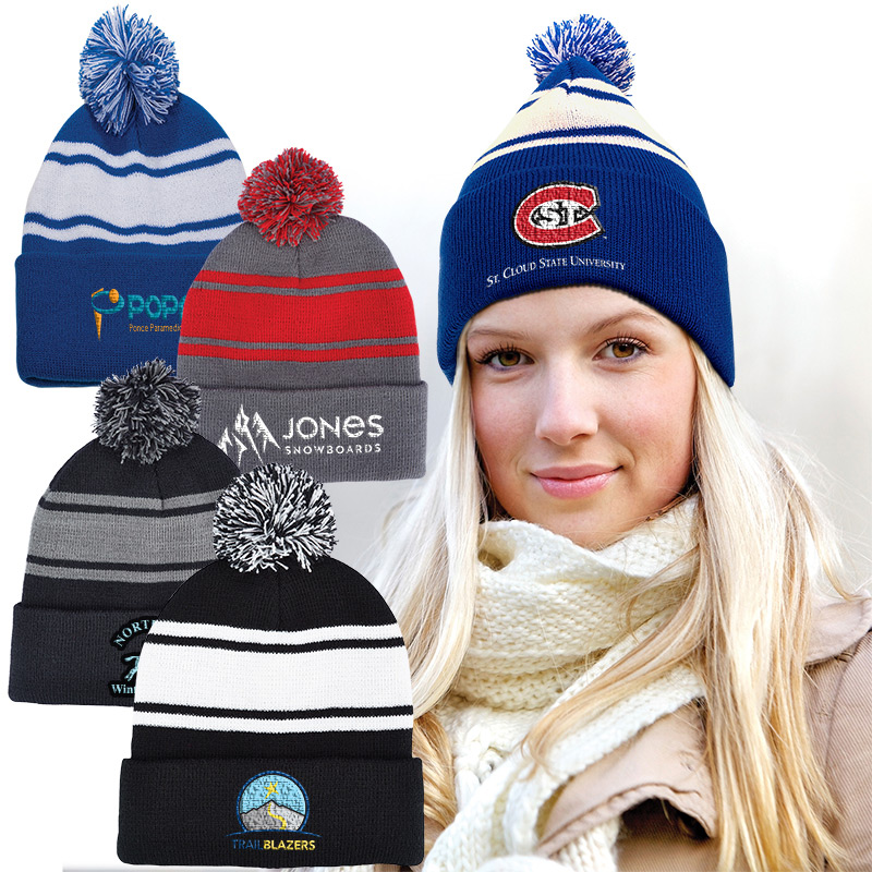 Knit Beanie w/ Pom Pom