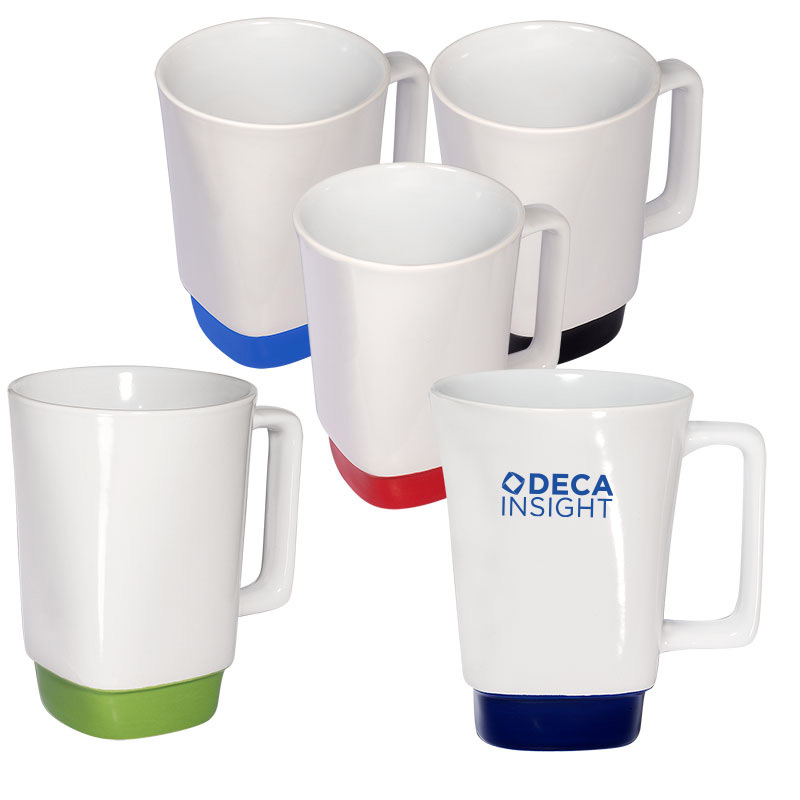 16 oz. Stoneware Mug with Square Color Base