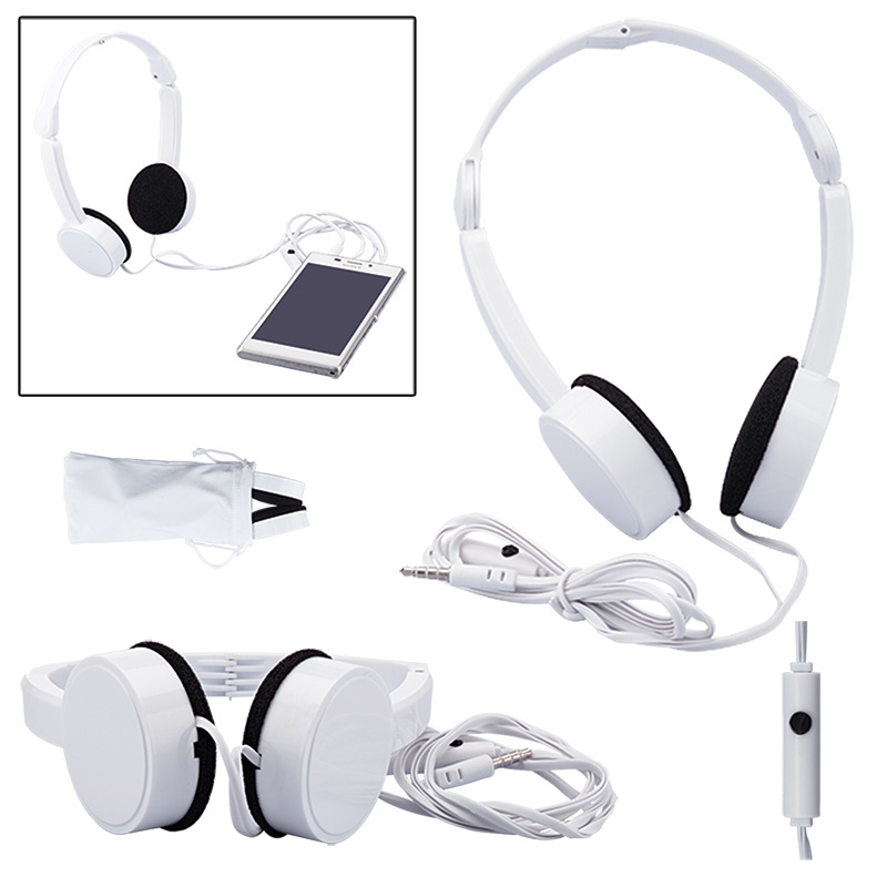Folding Headphones w/ Microphone