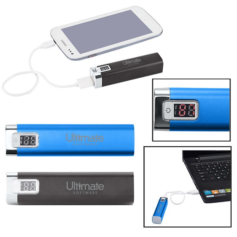 Portable Metal Power Bank Charger with LED Display - UL Certified
