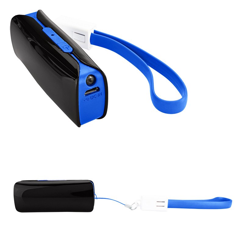Mini Power Bank Charger w/ LED Light & Micro USB Cable Wrist Strap - UL Certified