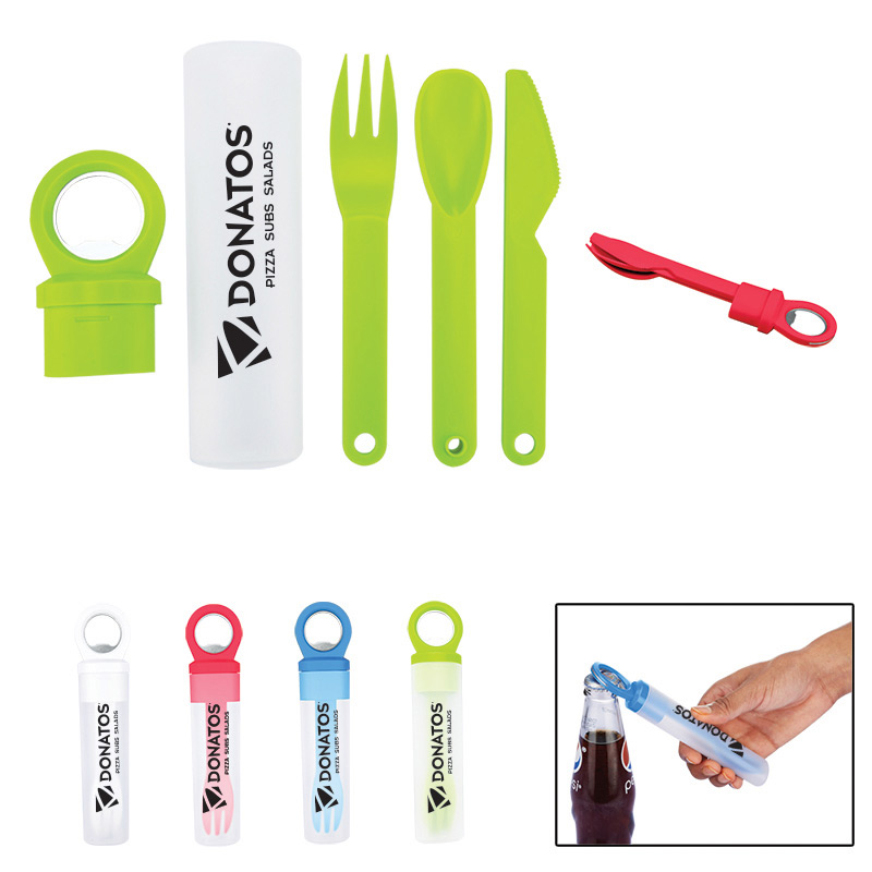 Plastic Utensil Set w/ Bottle Opener