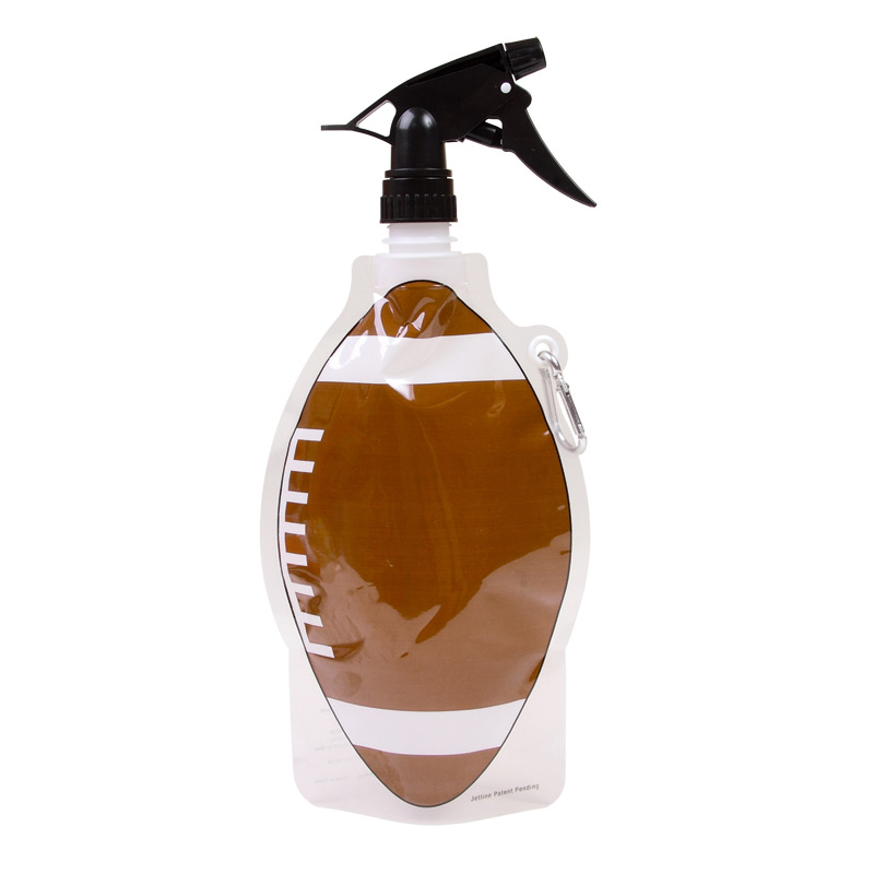 HydroPouch! 22 oz. Football Collapsible Spray Top Water Bottle - Patented