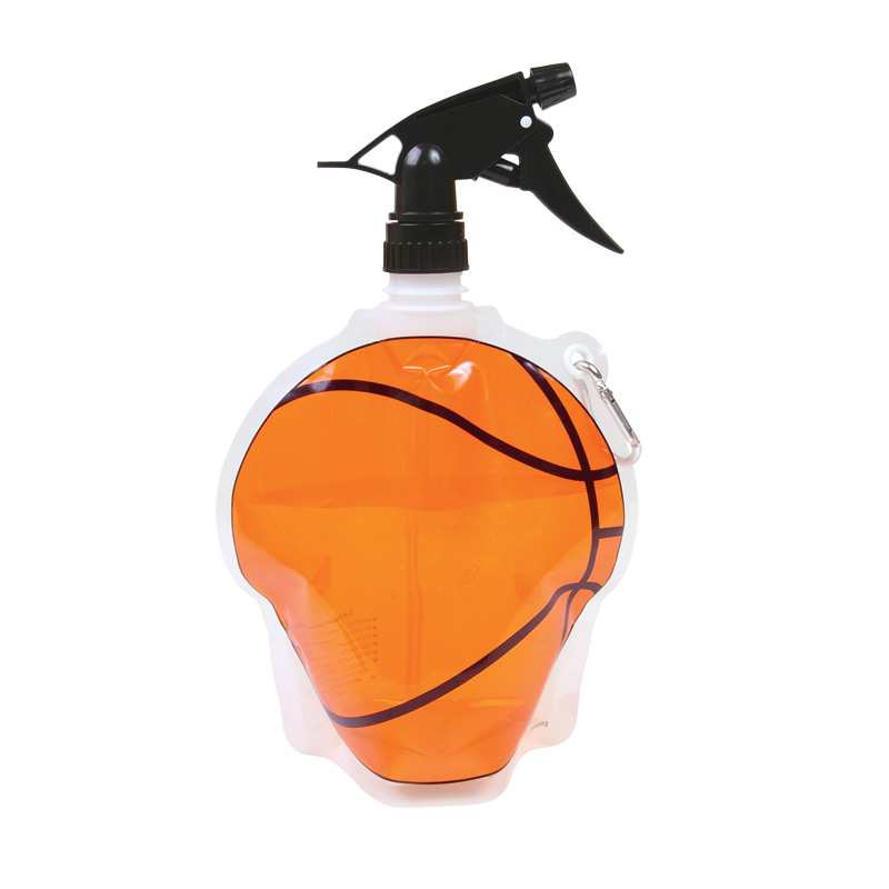 HydroPouch! 24 oz. Basketball Collapsible Spray Top Water Bottle - Patented