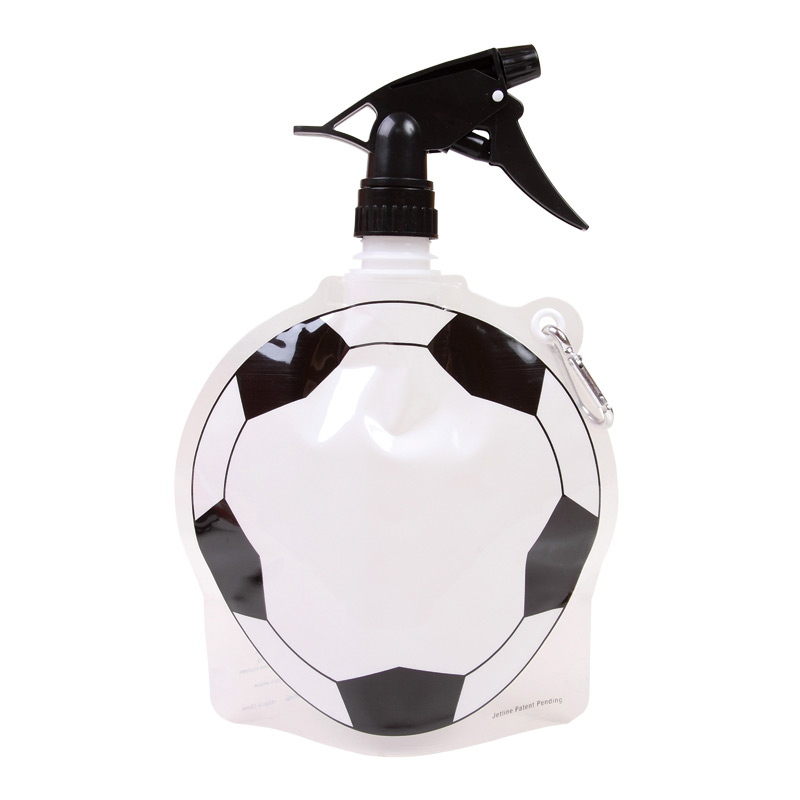 HydroPouch! 24 oz. Soccer Ball Collapsible Spray Top Water Bottle - Patented