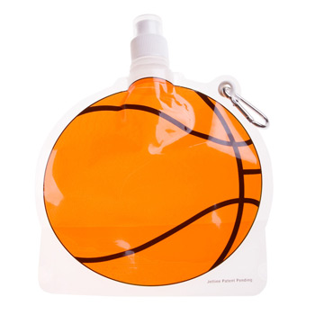 HydroPouch! 24 oz. Basketball Collapsible Water Bottle - Patented
